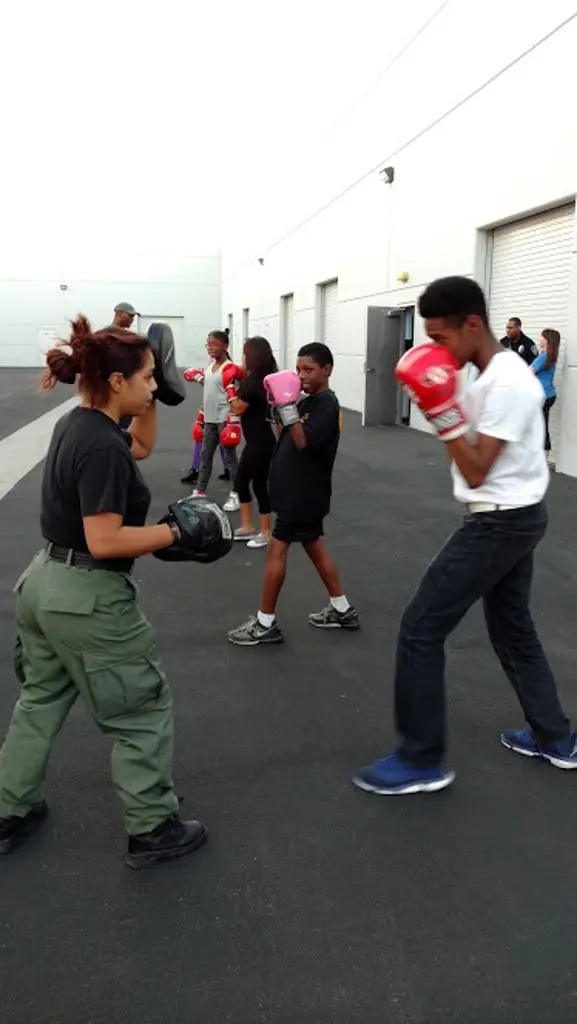 children at boxing training